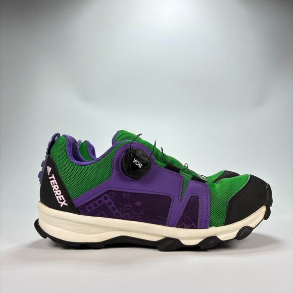 Adidas Terrex Agravic BOA x LEGO Green Purple Trail Running Shoes Youth Size 5 - Picture 1 of 10